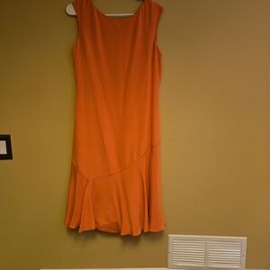 Talbots Vibrant Orange Asymmetrical Dress